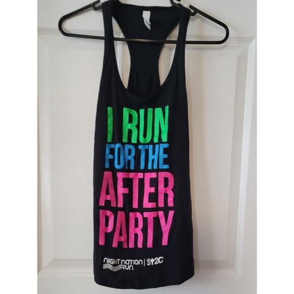 Lot 3 Small Racerback Workout Tank Top Shirts Run for After Party Neon Black - Picture 9 of 11